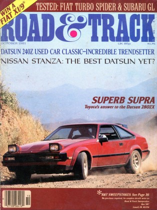 ROAD & TRACK 1981 OCT - FIAT TURBO SPIDER, SUPRA, GTI